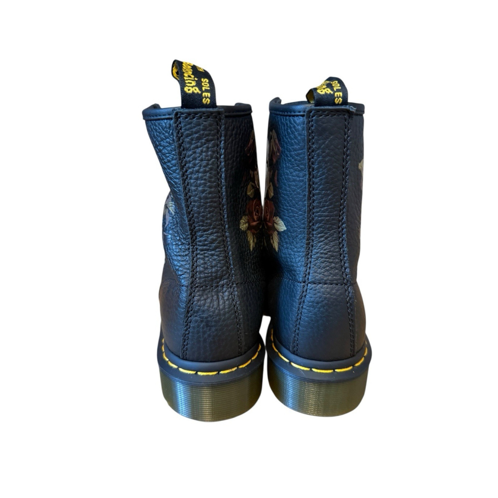 Dr Martens 1460 Decayed Roses Leather Lace Up Women’s Boot Black Size US 8 NWOB‎ - Picture 3 of 12